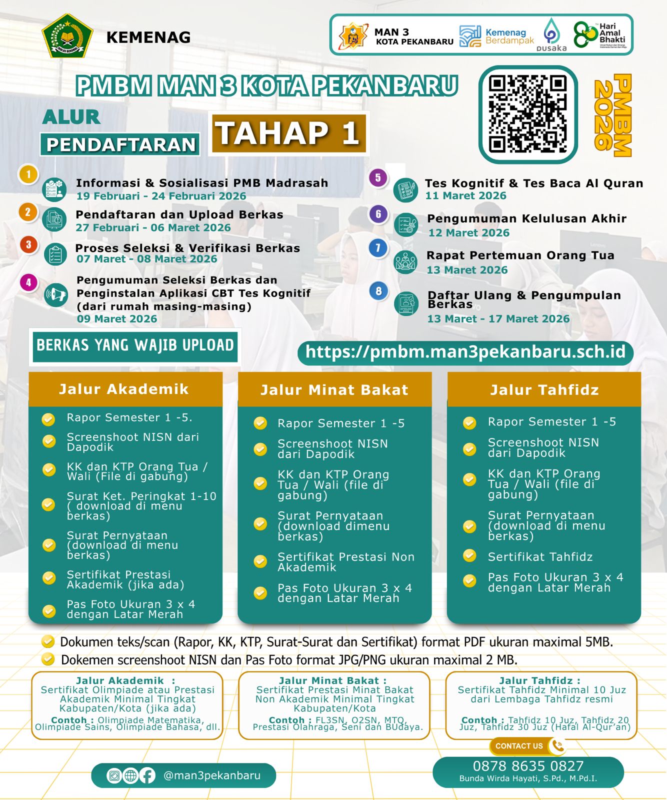 Alur dan Syarat Pendaftaran PMBM MAN 3 Kota Pekanbaru